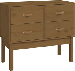 vidaXL - Wandkast - 90x40x78 - cm - massief - grenenhout - honingbruin
