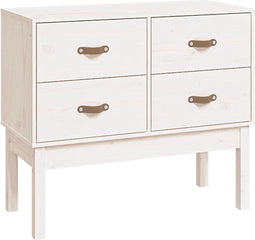 vidaXL - Wandkast - 90x40x78 - cm - massief - grenenhout - wit