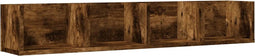 vidaXL - Wandkast - 99x18x16,5 - cm - bewerkt - hout - gerookt - eikenkleurig