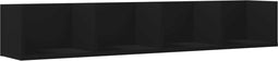 vidaXL - Wandkast - 99x18x16,5 - cm - bewerkt - hout - zwart