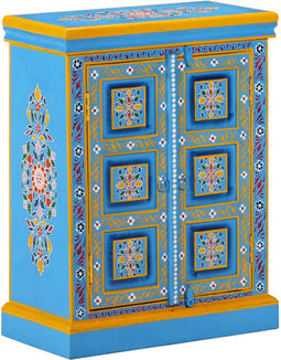vidaXL - Wandkast - handgeschilderd - massief - mangohout - turquoise