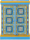 vidaXL - Wandkast - handgeschilderd - massief - mangohout - turquoise