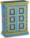 vidaXL - Wandkast - handgeschilderd - massief - mangohout - turquoise