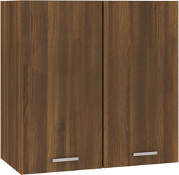 vidaXL - Wandkast - hangend - 60x31x60 - cm - bewerkt - hout - bruin - eikenkleur