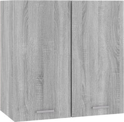 vidaXL - Wandkast - hangend - 60x31x60 - cm - bewerkt - hout - grijs - sonoma - eiken