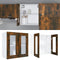 vidaXL - Wandkast - hangend - 60x31x60 - cm - glas - en - bewerkt - hout - gerookt - eiken