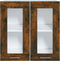 vidaXL - Wandkast - hangend - 60x31x60 - cm - glas - en - bewerkt - hout - gerookt - eiken