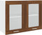 vidaXL - Wandkast - hangend - 80x31x60 - cm - glas - en - bewerkt - hout - bruineiken