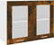 vidaXL - Wandkast - hangend - 80x31x60 - cm - glas - en - bewerkt - hout - gerookt - eiken