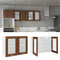 vidaXL - Wandkast - hangend - 80x31x60 - cm - glas - en - bewerkt - hout - bruineiken