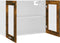 vidaXL - Wandkast - hangend - 80x31x60 - cm - glas - en - bewerkt - hout - gerookt - eiken