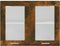 vidaXL - Wandkast - hangend - 80x31x60 - cm - glas - en - bewerkt - hout - gerookt - eiken