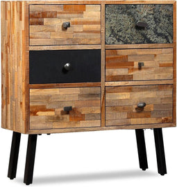 vidaXL - Wandkast - met - 6 - lades - 70x30x76 - cm - massief - gerecycled - teakhout
