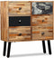 vidaXL - Wandkast - met - 6 - lades - 70x30x76 - cm - massief - gerecycled - teakhout