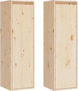 vidaXL - Wandkasten - 2 - st - 30x30x100 - cm - massief - grenenhout