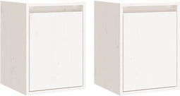 vidaXL - Wandkasten - 2 - st - 30x30x40 - cm - massief - grenenhout - wit