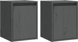 vidaXL - Wandkasten - 2 - st - 30x30x40 - cm - massief - grenenhout - grijs