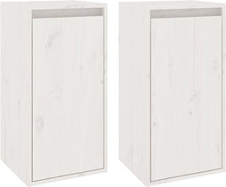 vidaXL - Wandkasten - 2 - st - 30x30x60 - cm - massief - grenenhout - wit