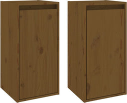 vidaXL - Wandkasten - 2 - st - 30x30x60 - cm - massief - grenenhout - honingbruin