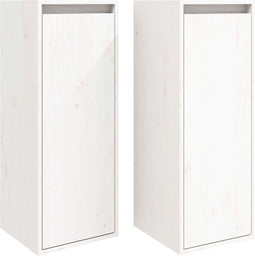 vidaXL - Wandkasten - 2 - st - 30x30x80 - cm - massief - grenenhout - wit
