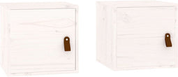 vidaXL - Wandkasten - 2 - st - 31,5x30x30 - cm - massief - grenenhout - wit