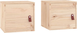 vidaXL - Wandkasten - 2 - st - 31,5x30x30 - cm - massief - grenenhout