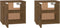 vidaXL - Wandkasten - 2 - st - 31,5x30x30 - cm - massief - grenenhout - honingbruin