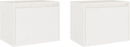 vidaXL - Wandkasten - 2 - st - 45x30x35 - cm - massief - grenenhout - wit