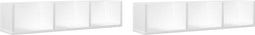 vidaXL - Wandkasten - 2 - st - 75x18x16,5 - cm - bewerkt - hout - wit