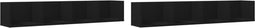 vidaXL - Wandkasten - 2 - st - 99x18x16,5 - cm - bewerkt - hout - zwart