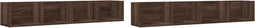 vidaXL - Wandkasten - 2 - st - 99x18x16,5 - cm - bewerkt - hout - bruin - eikenkleur