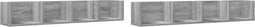 vidaXL - Wandkasten - 2 - st - 99x18x16,5 - cm - bewerkt - hout - grijs - sonoma - eiken