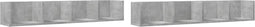vidaXL - Wandkasten - 2 - st - 99x18x16,5 - cm - bewerkt - hout - betongrijs