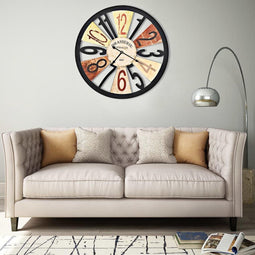 vidaXL - Wandklok - 60 - cm - metaal - meerkleurig