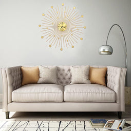 vidaXL - Wandklok - 70 - cm - metaal - goudkleurig