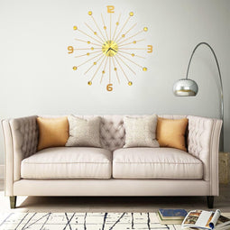 vidaXL - Wandklok - 70 - cm - metaal - goudkleurig