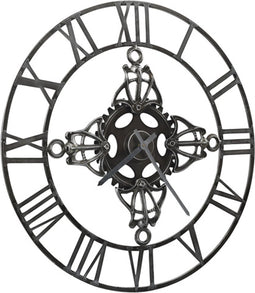 vidaXL - Wandklok - 78 - cm - metaal - zilverkleurig