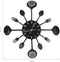 vidaXL - Wandklok - lepel-en-vork - 40 - cm - aluminium - zwart
