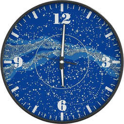 vidaXL - Wandklok - met - lichtgevende - wijzerplaat - en - wijzers - Ø30 - cm - blauw