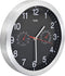 vidaXL - Wandklok - met - quartz-mechanisme - hygrometer - thermometer - 30 - cm - zwart
