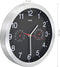 vidaXL - Wandklok - met - quartz-mechanisme - hygrometer - thermometer - 30 - cm - zwart