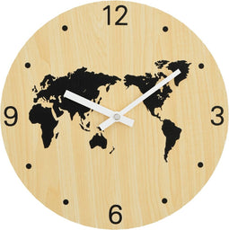 vidaXL - Wandklok - Ø30 - cm - bewerkt - hout - geel - en - zwart