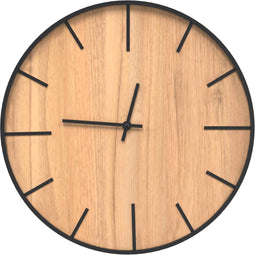 vidaXL - Wandklok - Ø39 - cm - ijzer - en - bewerkt - hout - bruin