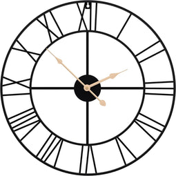 vidaXL - Wandklok - Ø50 - cm - ijzer - zwart