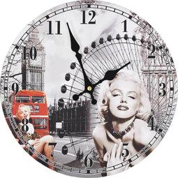 vidaXL - Wandklok - vintage - stijl - Marilyn - Monroe - 30 - cm