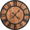 vidaXL - Wandklok - vintage-stijl - quartz-mechanisme - XXL - 60 - cm - hout - metaal