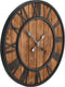 vidaXL - Wandklok - vintage-stijl - quartz-mechanisme - XXL - 60 - cm - hout - metaal