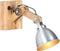 vidaXL Wandlamp E27 massief mangohout en ijzer zilverkleurig