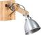 vidaXL Wandlamp E27 massief mangohout en ijzer zilverkleurig