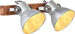 vidaXL Wandlamp industrieel E27 45x25 cm zilverkleurig